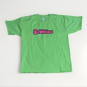 VTG Bubblicious Bubble Gum T Shirt Mens XL Green Y2K Advertising 100% Cotton